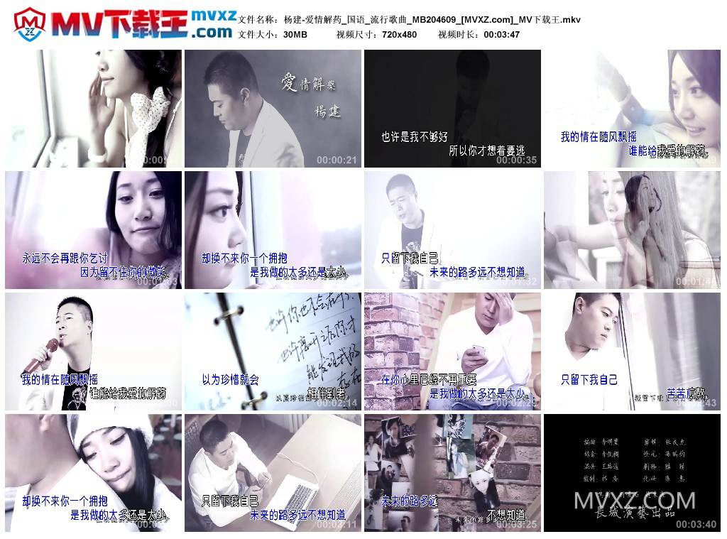 杨建-爱情解药_国语_流行歌曲_MB204609